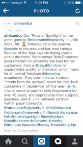 Roberson's Fine Jewelry in A. Link Retailer Spotlight on Instagram