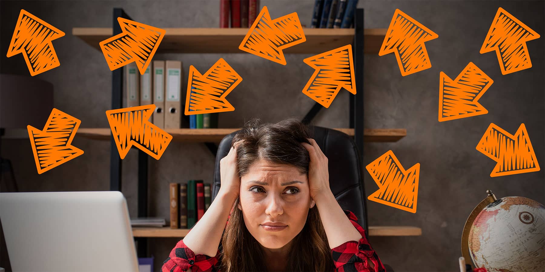 business women overwhelmed by work