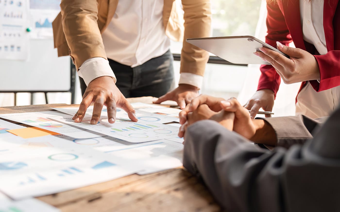 people in a meeting about a digital marketing strategy